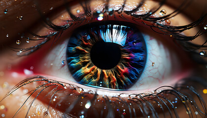 colourful eye of the person