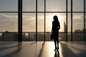 Fototapeta na wymiar silhouette of a businesswoman