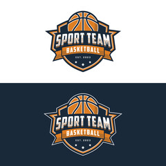 Basketball club logo. Basketball club emblem vector illustration