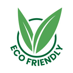 Dark Green Eco Friendly Icon with V Shaped Leaves 9