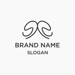 Brand logo line style icon design template