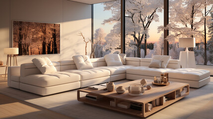 White modern living room.