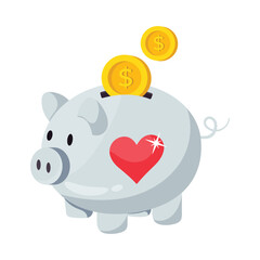 Piggy bank vector colorful stickers Icon Design illustration. EPS 10 File