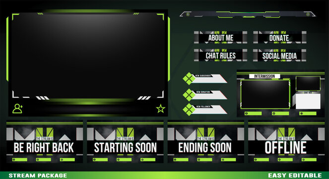game streaming frame, live gaming streamers element, twitch streaming element package design