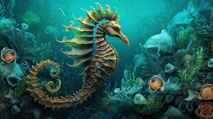 Fototapeta na wymiar seahorse in the sea 