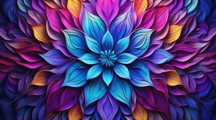 mandala flower background and 3D tumbler wrap