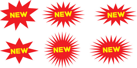 set of red sale stickers