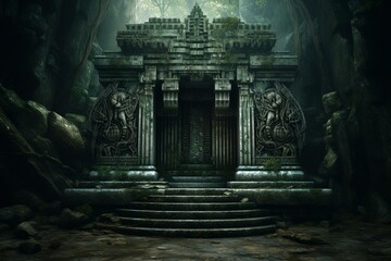 Gateway to mystical underground temple. Generative AI