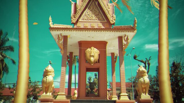 Buddhist Shrine with a CG Caged lion