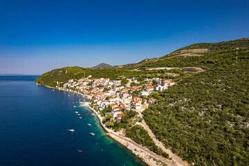 Aerial View of Komarna, Peljesac, Croatia