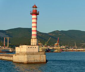 lighthouse in port