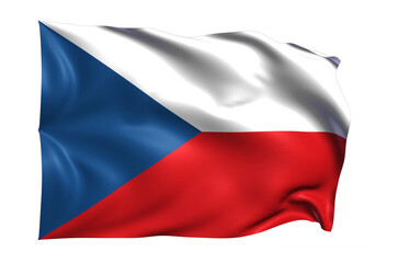 Chech Republic Flag on transparent Background