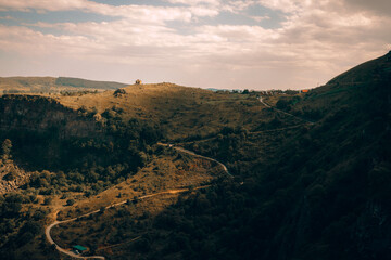 Georgian mountains view of serpentine .