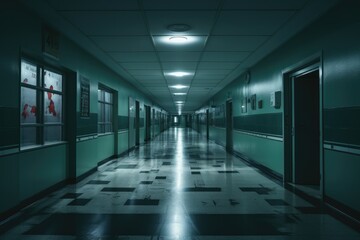 Empty, hospital corridor