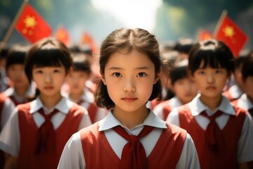 Elementary school children girl in China.