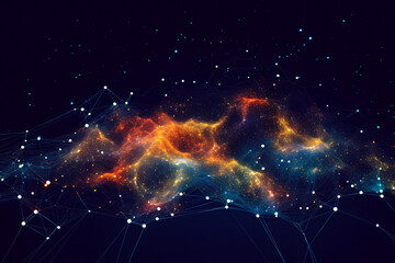 Obraz premium Artificial intelligence, data visualisation, cloud computing