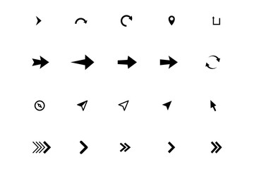 Arrow black icon vector collection. Arrow icon set. Design elements.