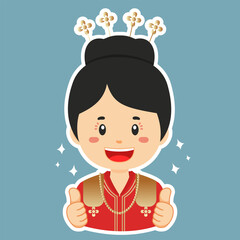 Happy Bengkulu Indonesian Character Sticker