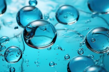 Blue Bubbles Texture Background with Tranquil Azure Spheres for a Relaxing and Aquatic Design Aesthetic