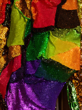 Halloween closeup with rainbow tones.