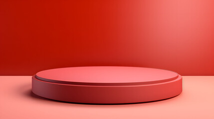 red podium product and red background