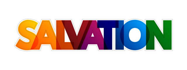 Salvation colorful text quote, concept background - obrazy, fototapety, plakaty