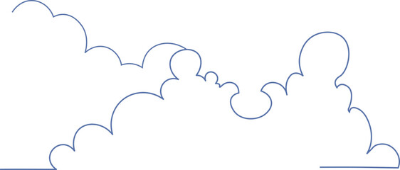 Vector linear illustration of cumulus clouds.