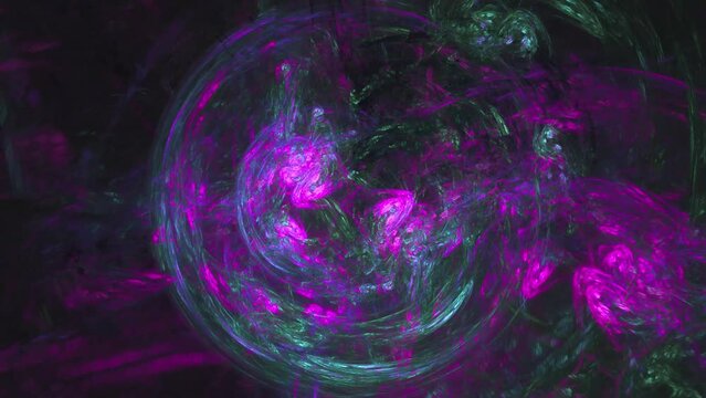 green and purple bubble plasma fractal abstract animation 4K