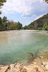 landscape of Acheron river and Glyki village - Souli Epirus Greece