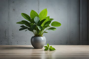 plant in a vase on the table generated by AI