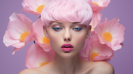 Naklejka premium girl with flower.