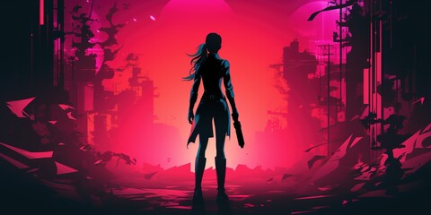 A laser tag poster with copy space - Fictional Person