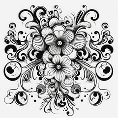 antique vintage calligraphic swirl Filigree, AI Generated