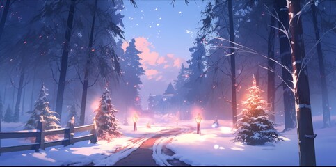 雪の森道