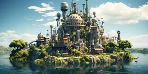 Alternative energy sources and energy efficiency in a green city near water