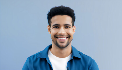 Portrait of a handsome happy young man. - obrazy, fototapety, plakaty