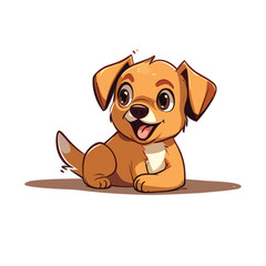 Cute dog logo design vector