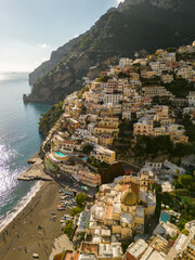 Neapol Włochy zdjęcia z dronu widok z lotu ptaka - obrazy, fototapety, plakaty