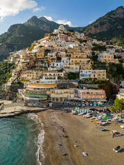 Neapol Włochy zdjęcia z dronu widok z lotu ptaka - obrazy, fototapety, plakaty