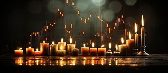 Make profits by day trading and swing trading with an upward trend on a candlestick graph