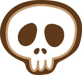 Halloween spooky, cute and fun skull icing cookie illustration material