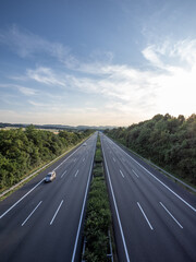 highway in the sunshine in Germany.