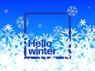 Fototapeta na wymiar Hello Winter simple poster flyer banner template