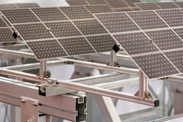 solar cell panels or photovoltaic module installation on device mounting in energy industrial