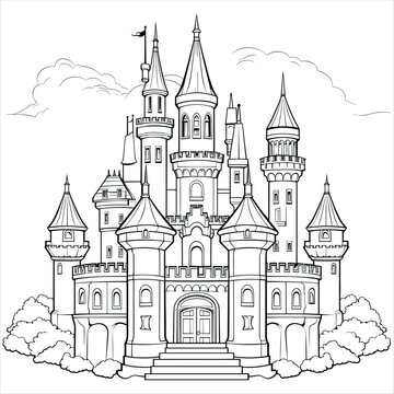 Royal castle coloring book for children