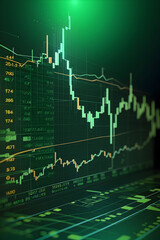 Obraz premium business and financial market graph, bitcoin