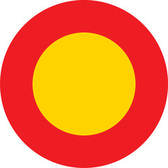 Closed to all motor vehicles in both directions Prohibitory signs are round with yellow backgrounds and red borders except the international standard stop sign that is an octagon with red background,