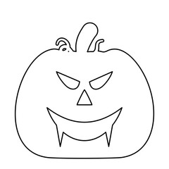 Pumpkins Halloween Faces Outline