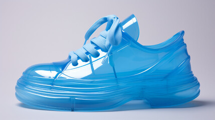 sport shoes with neon light full bright white transparent joger  - obrazy, fototapety, plakaty