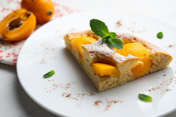 Traditional apricot tart from the Balearic Islands in Spain.